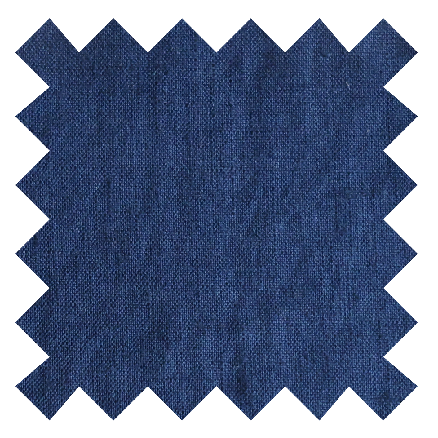 Close-up of a navy blue 100% linen fabric.