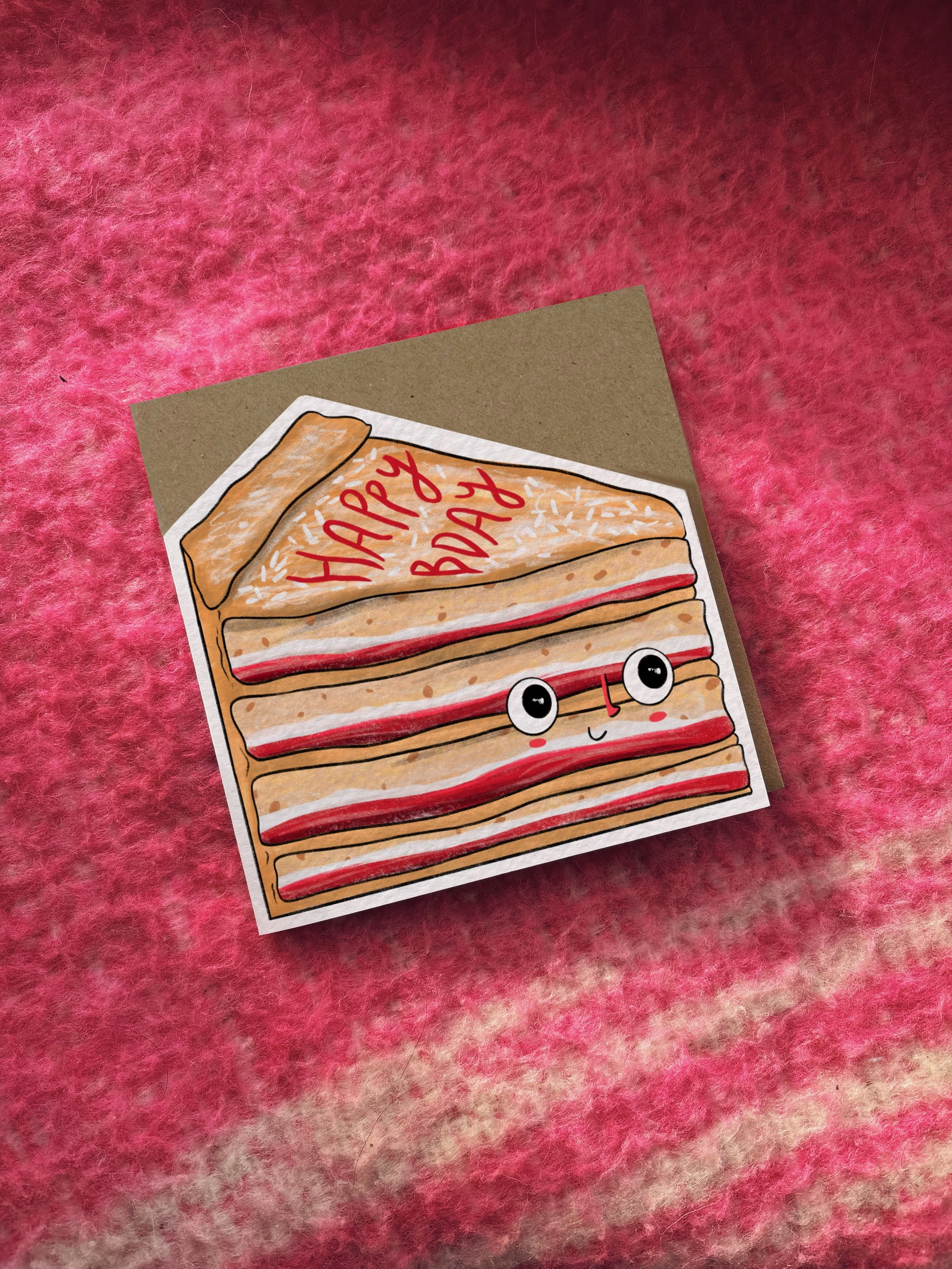 Victoria Sponge Cake Happy Bday card