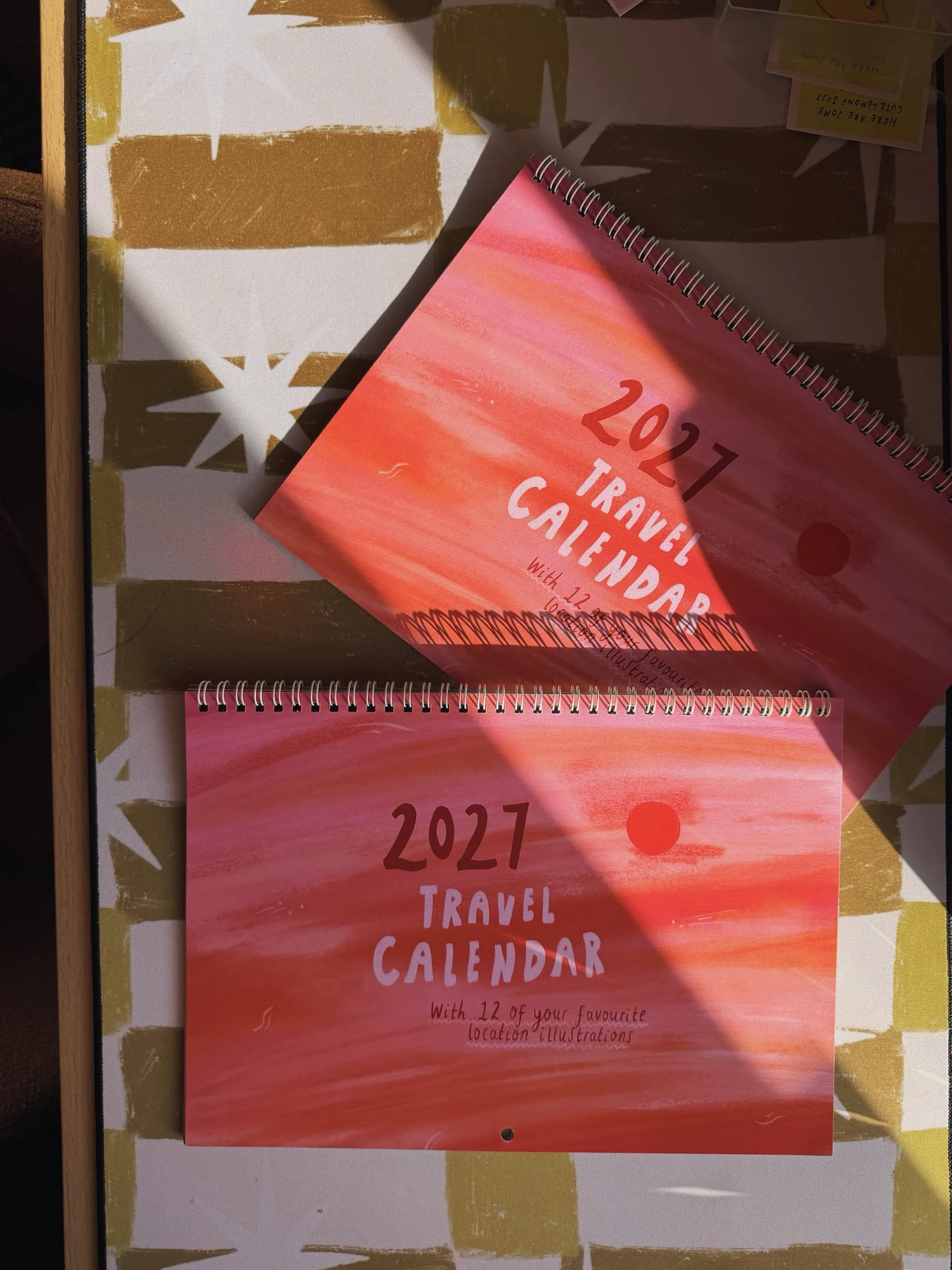 FINAL RESTOCK! 2027 A4 Illustrated Travel Wall Calendar