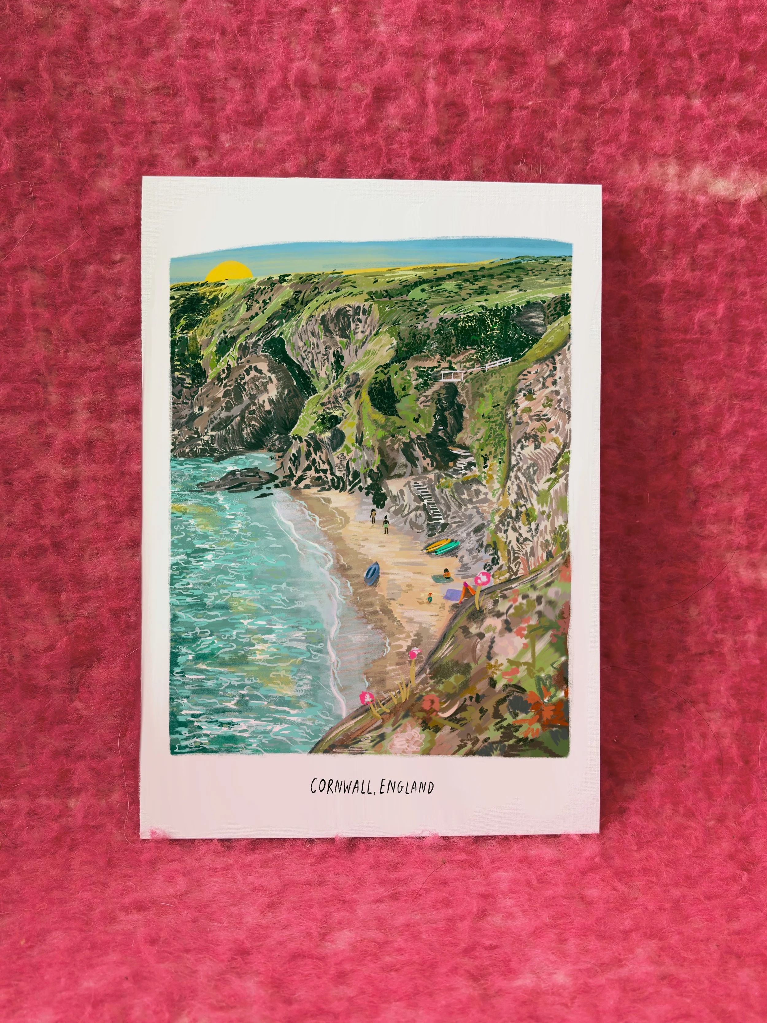 A3 / A4 / A5 Sunset Spot in Cornwall, England Print - with or without text