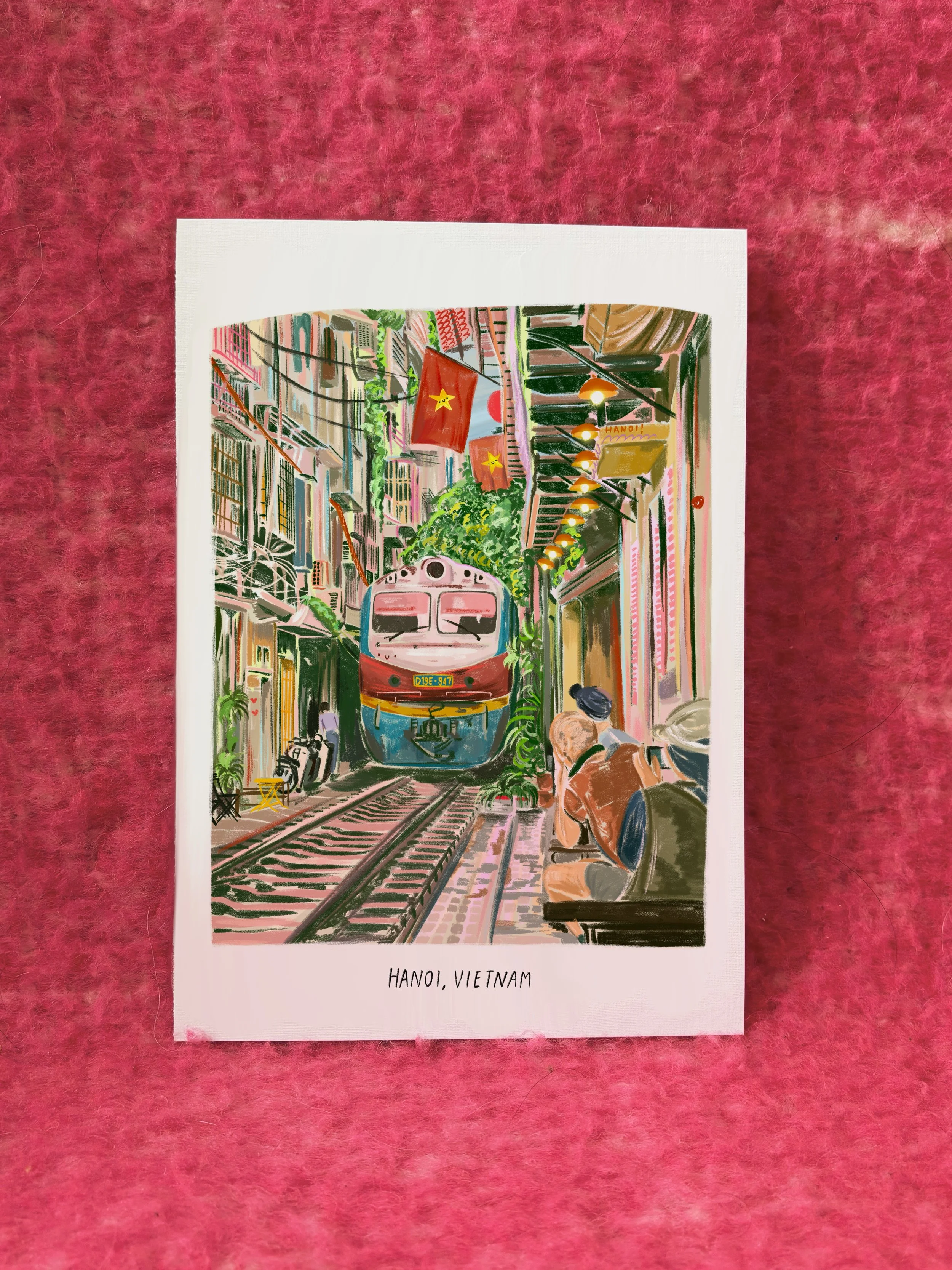 A3 / A4 / `A5 Postcards from Hanoi print - with or without text