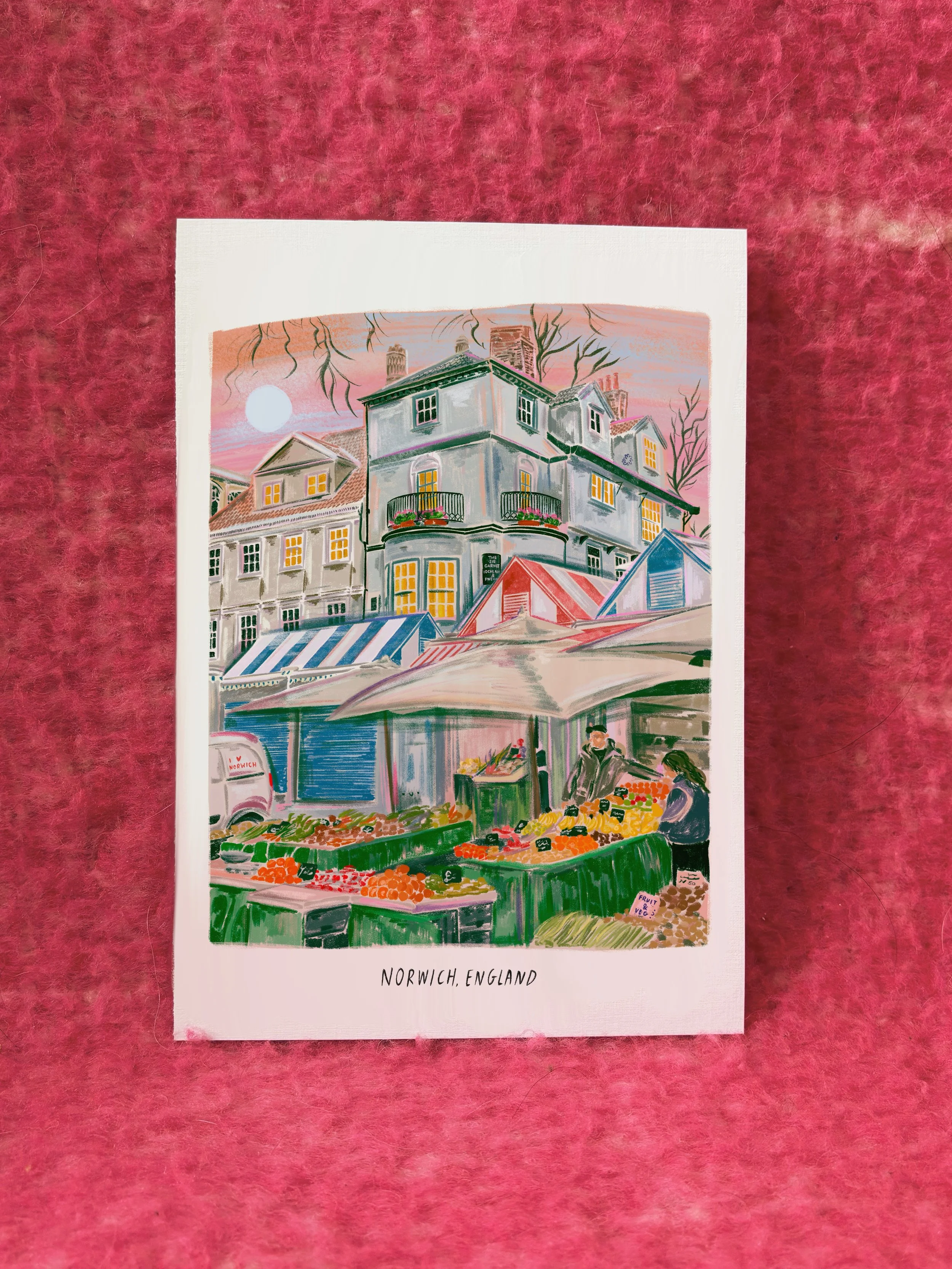 A3 / A4 / A5 Morning at Norwich Markets print - with or without text