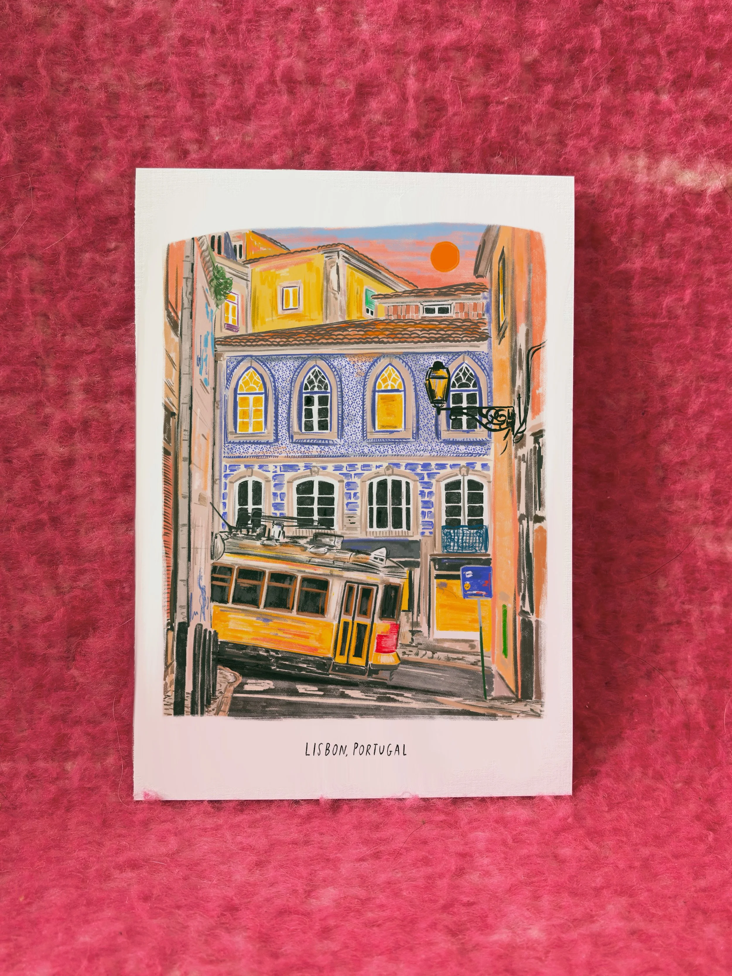 A3 / A4 / A5 Steep Streets of Lisbon, Portugal Print - with or without text