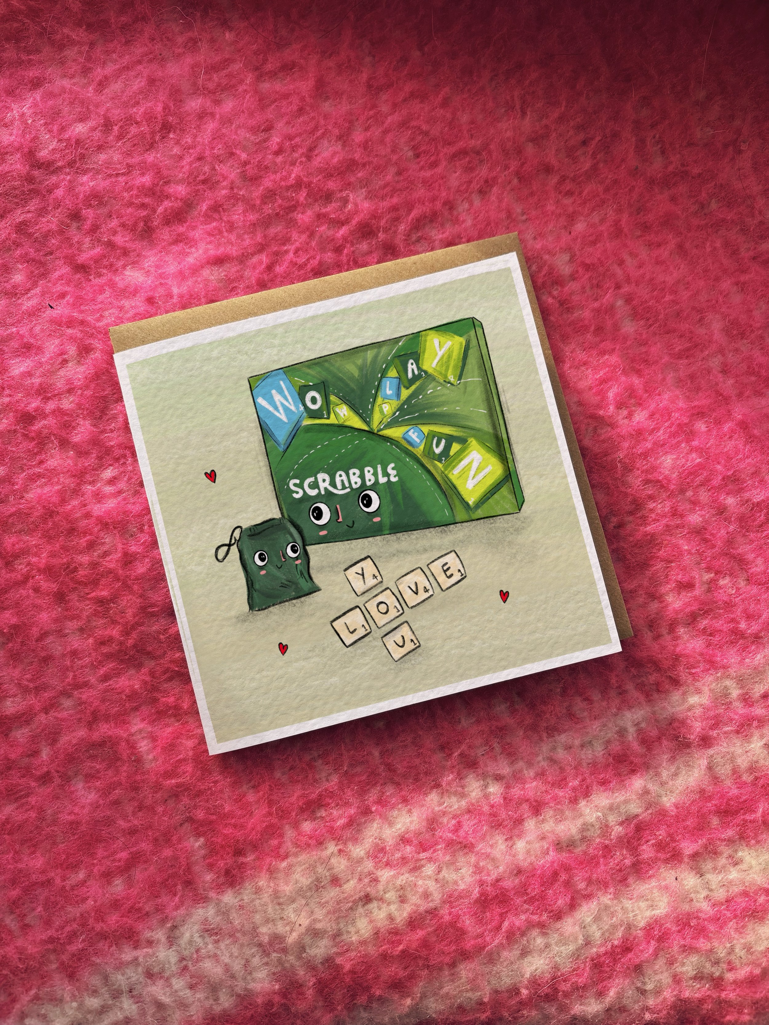 Love You (scrabble) card