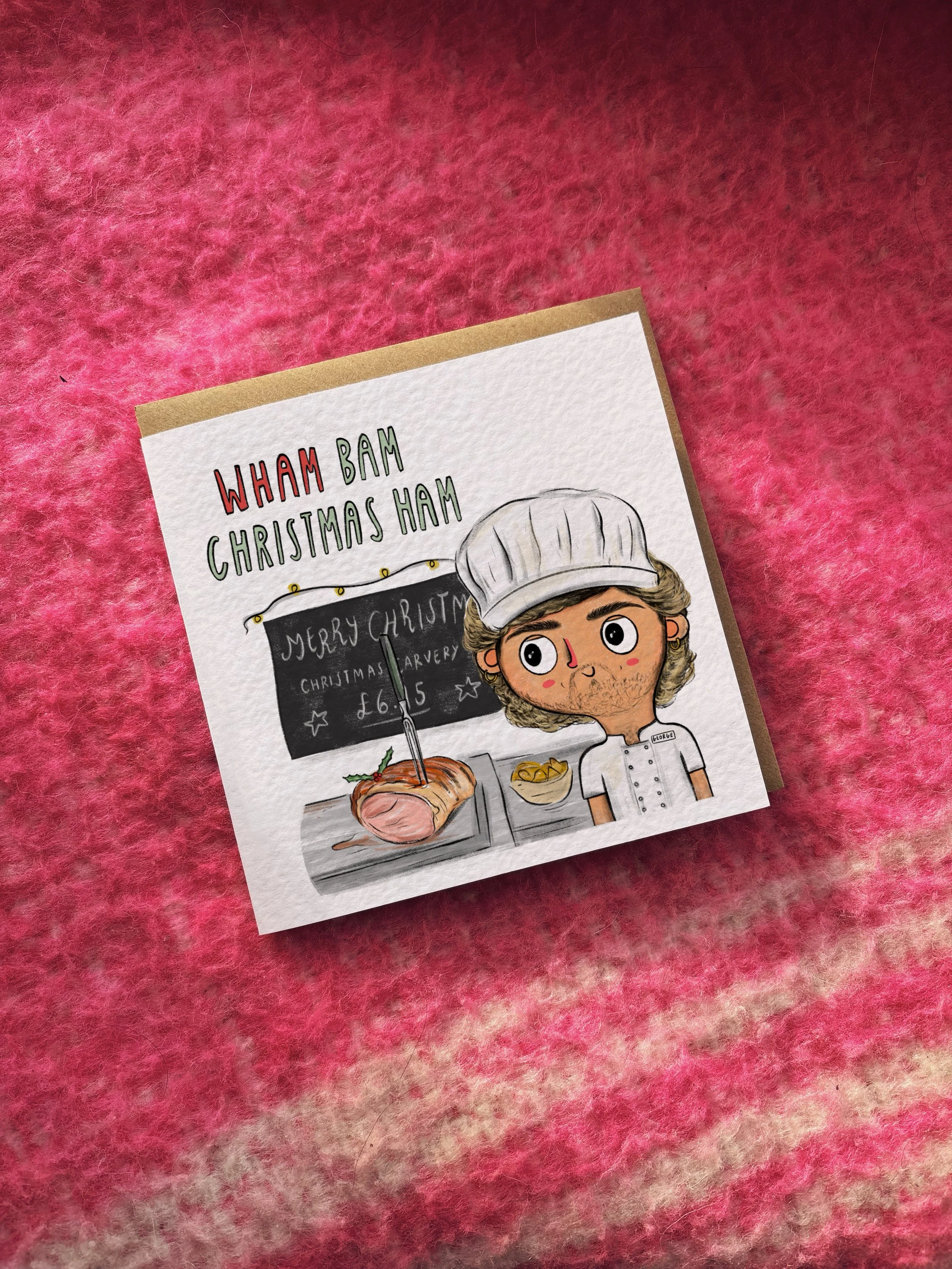 Wham Bam Christmas Ham card (George Michael)