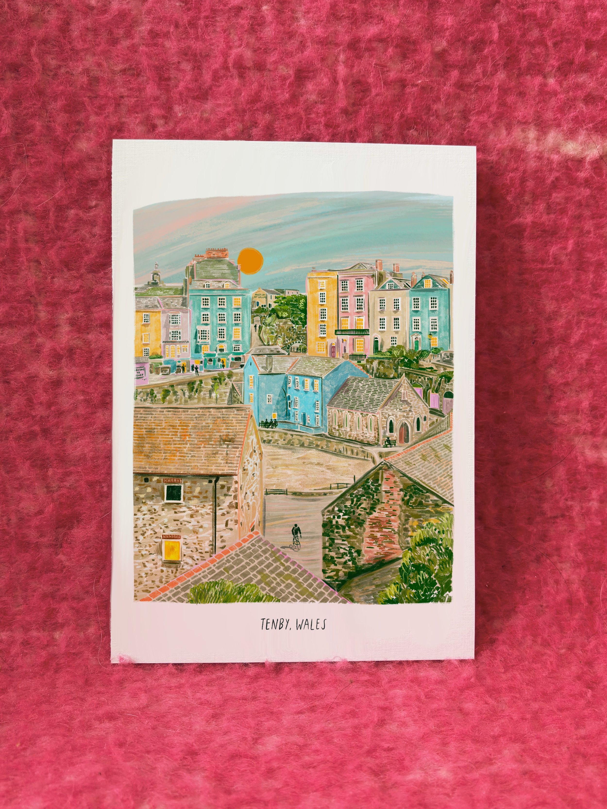A3 / A4 / A5 Early Morning in Tenby print - with or without text