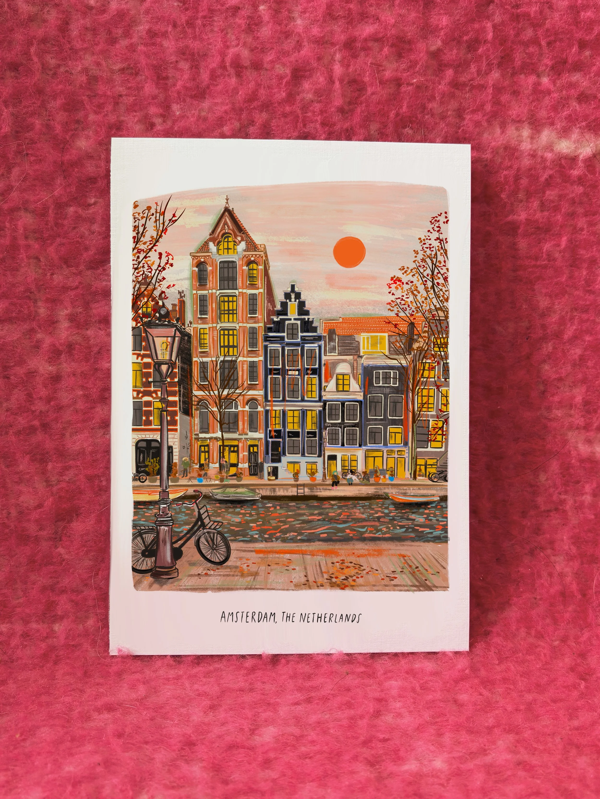 A3 / A4 / A5 Autumnal Amsterdam Print - with or without text