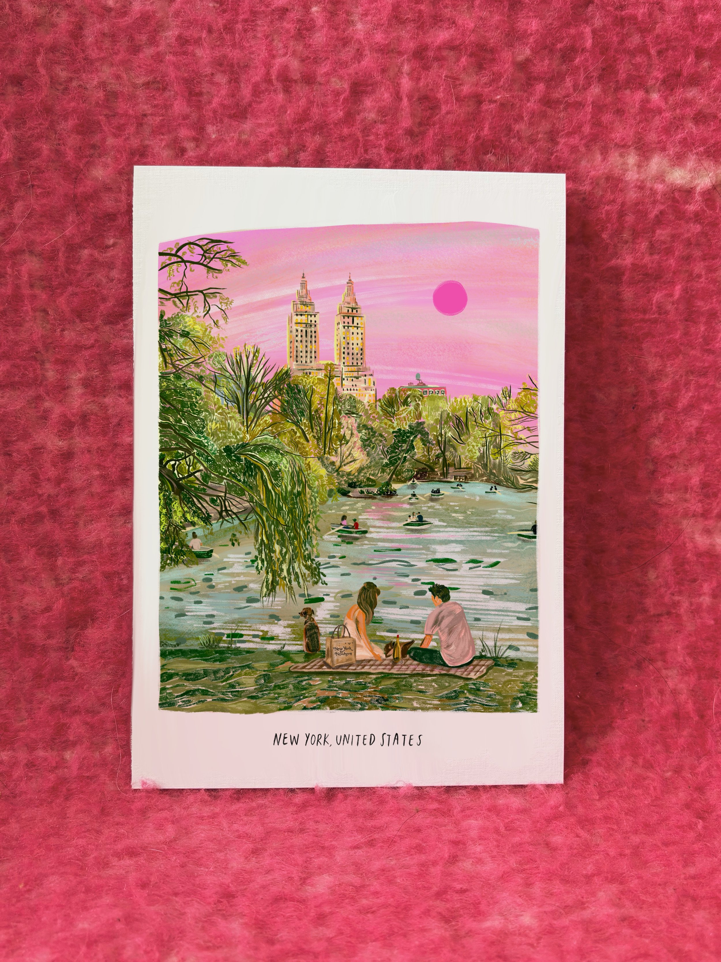 A3 / A4 / A5 Summer in Central Park, New York print - with or without text