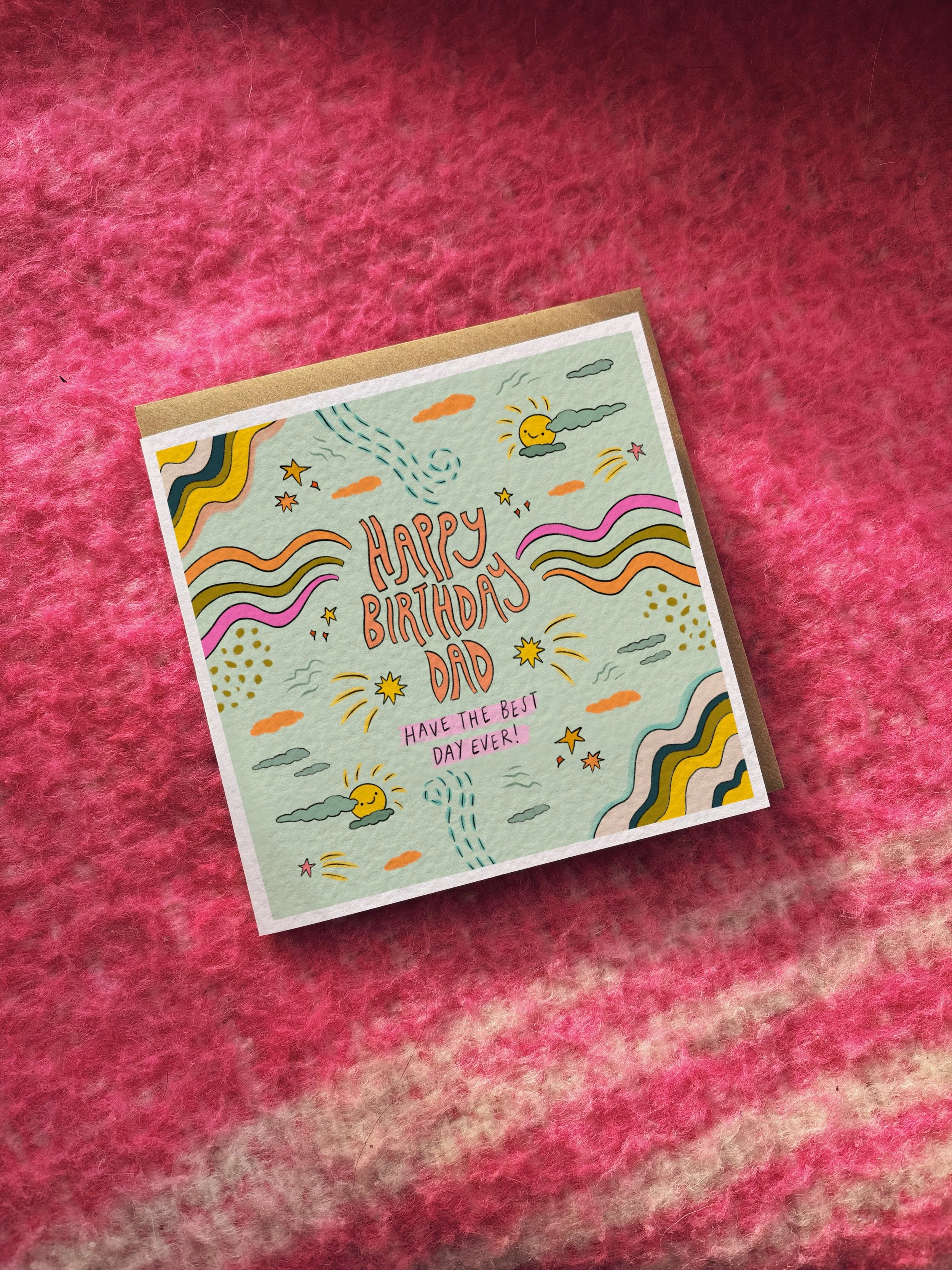 Groovy Happy Birthday Mum/Dad card