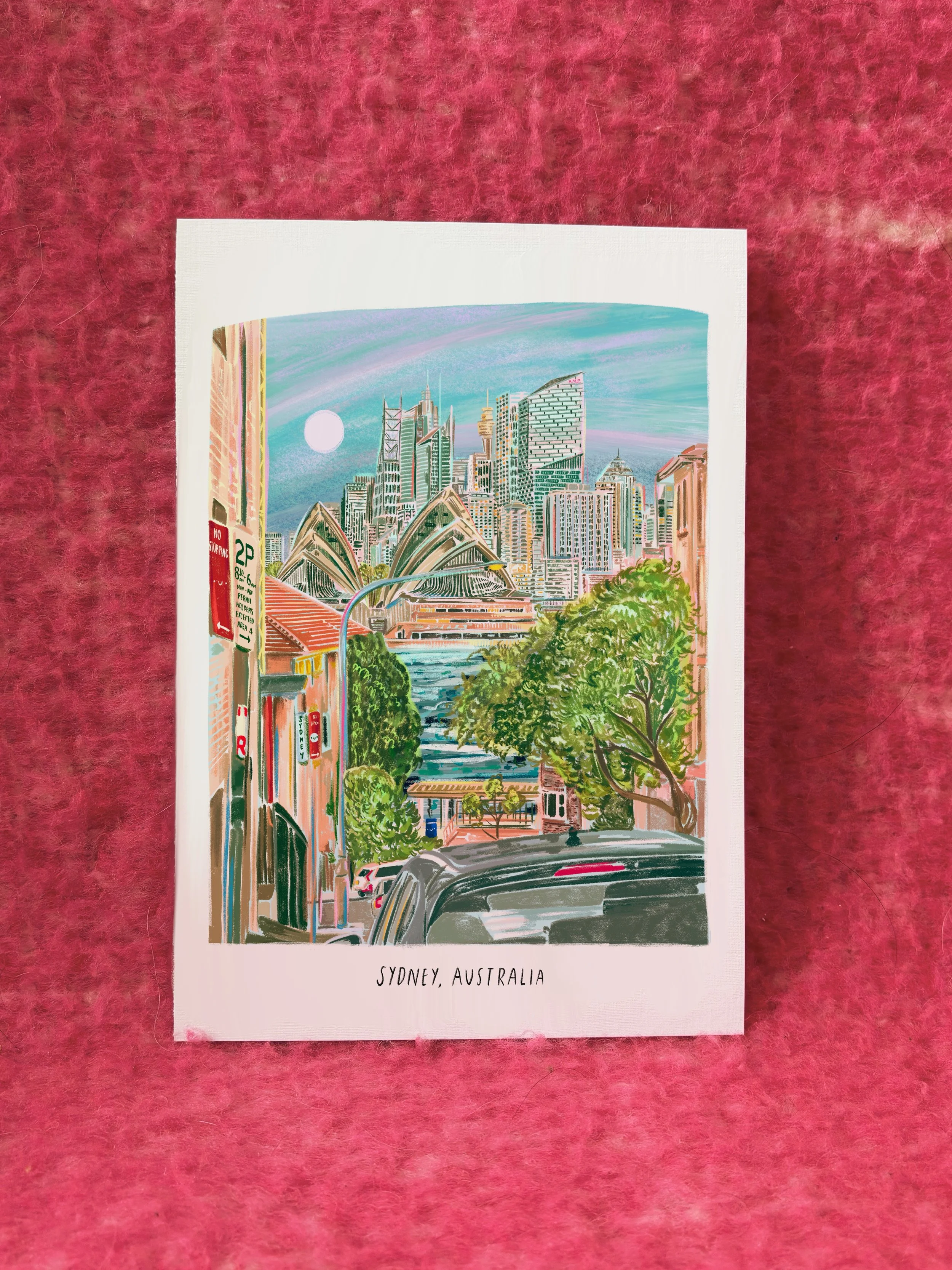 A3 / A4 / A5 Sunrise over Sydney Harbour print - with or without text