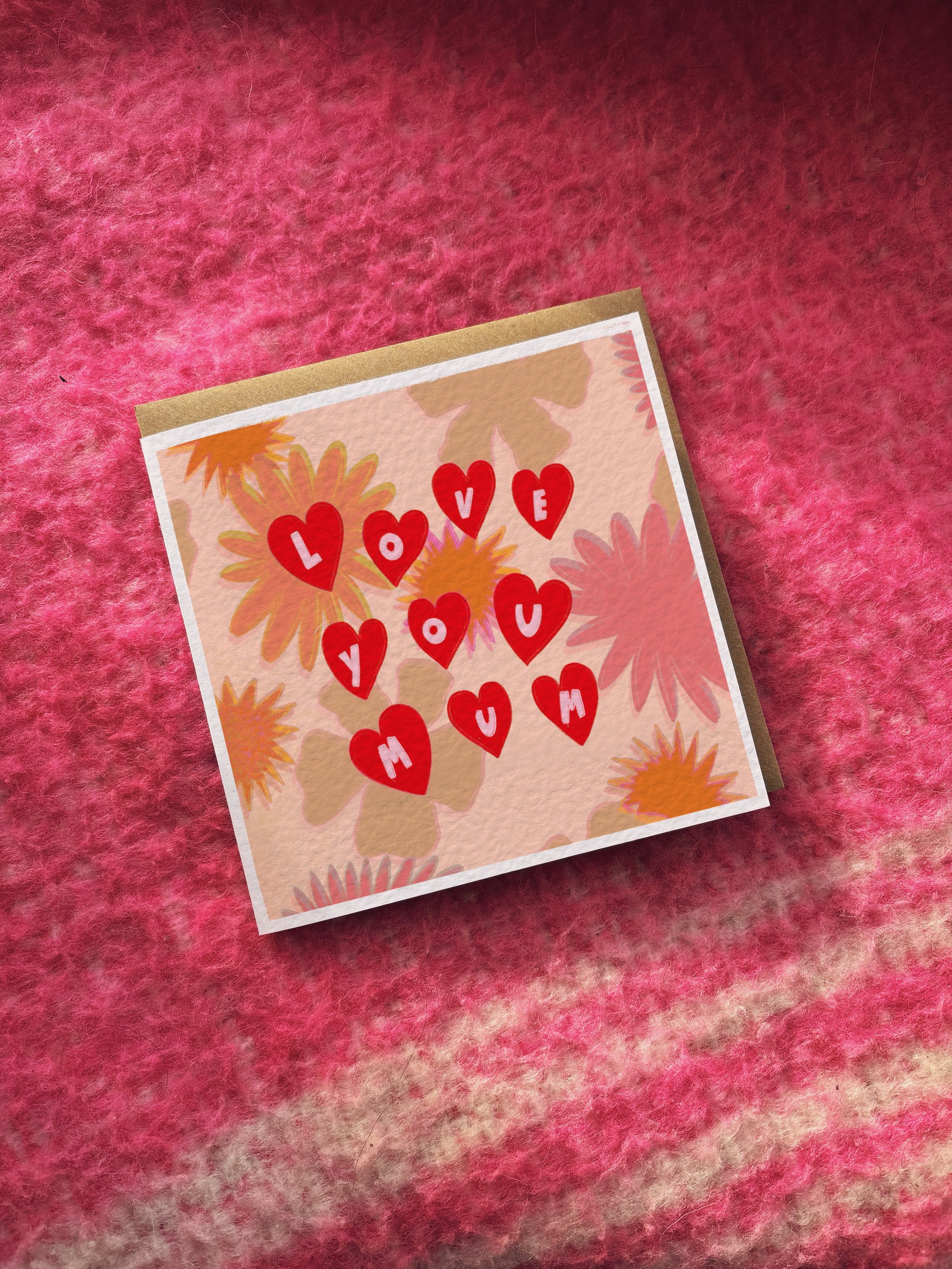 Love You Mum / Dad card (sunset colours)