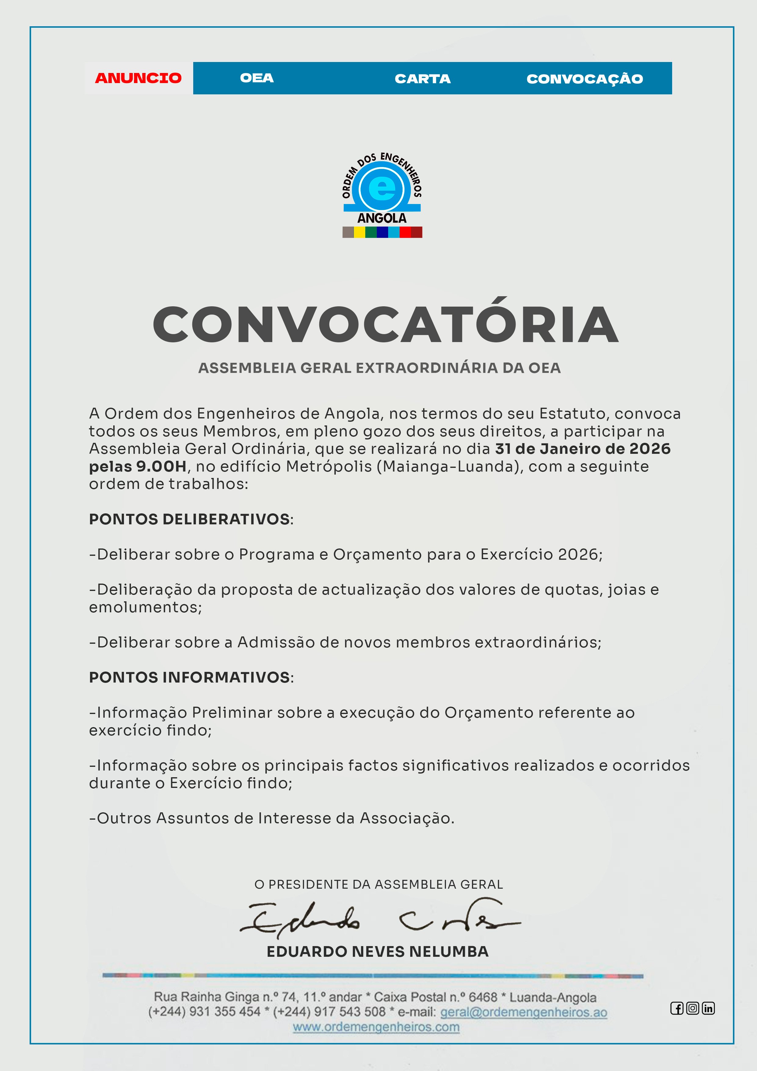 Assembleia Geral Extraordinária 