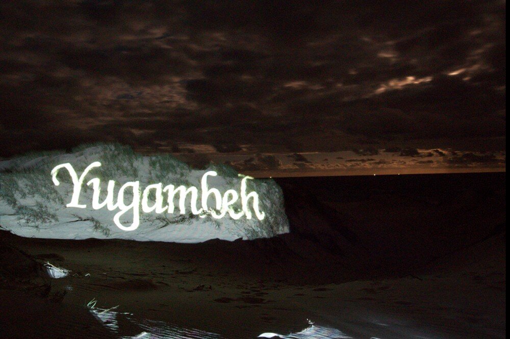 Megan Cope, Yugambeh, 2013; Video projection (still)