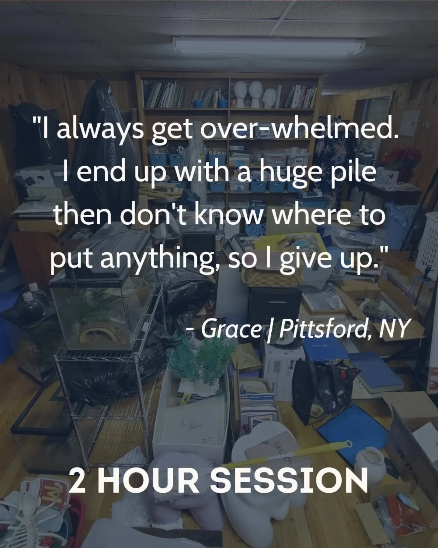 When my client in Pittsford, NY first showed me this room, she said:

"I have no idea where to start."

She wasn't looking for prettier storage.
She wasn't looking for color-coded containers.

She needed help creating a plan.

As an artist,