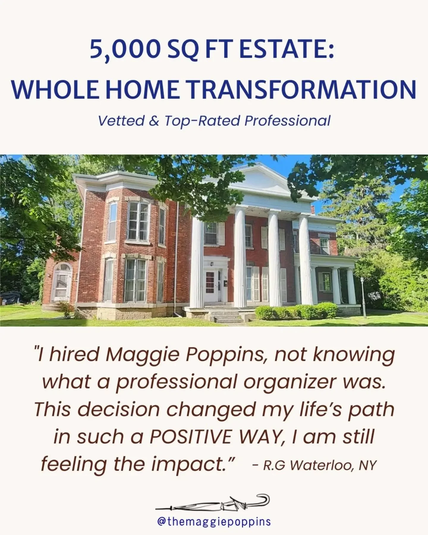 This was a 5,000 sq. ft. estate being downsized into a 1,600 sq. ft. home.

My client needed someone who could take the weight of managing that transition off her shoulders after her husband passed away and needing to cope with moving to a new city a