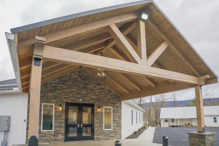 JCC timber construction detail with eastern white pine