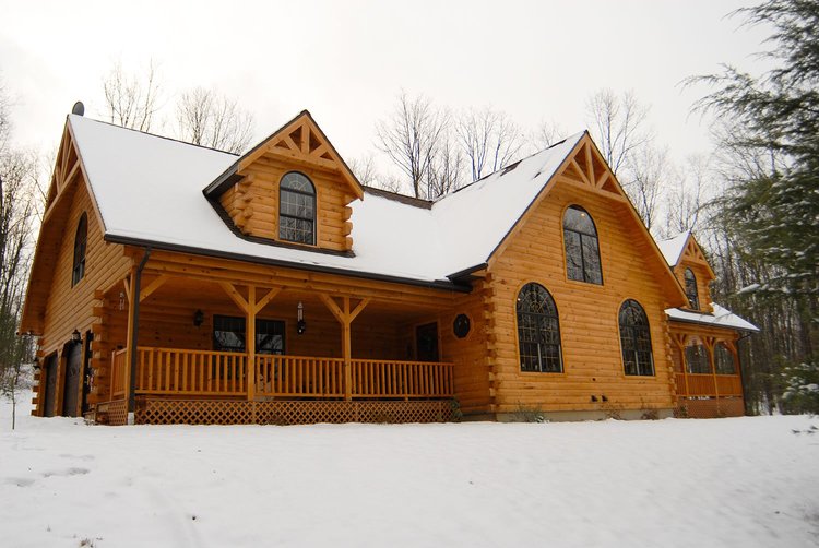 Beaver family custom log home exterior