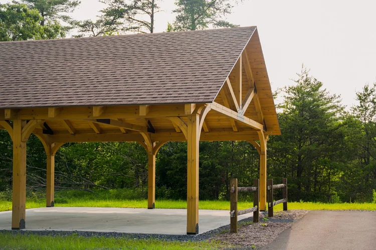 Little Buffalo pavilion set in natural park landscape