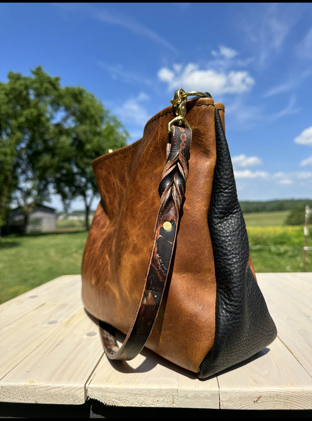  WADORN Leather Purse Strap, 14.6 Inch Short Handbag