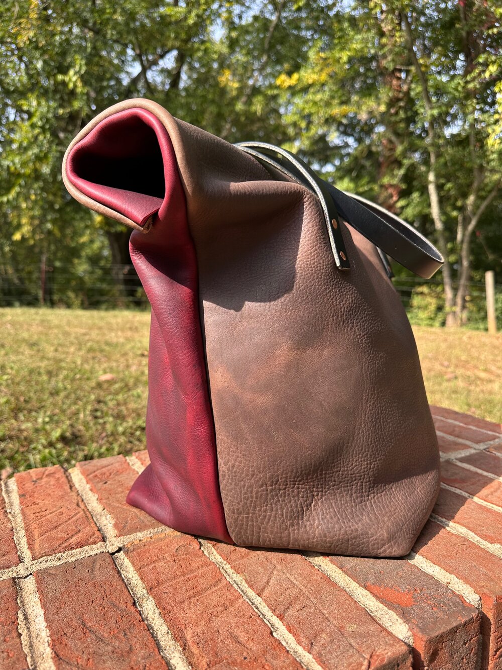 Rosewood leather handbag