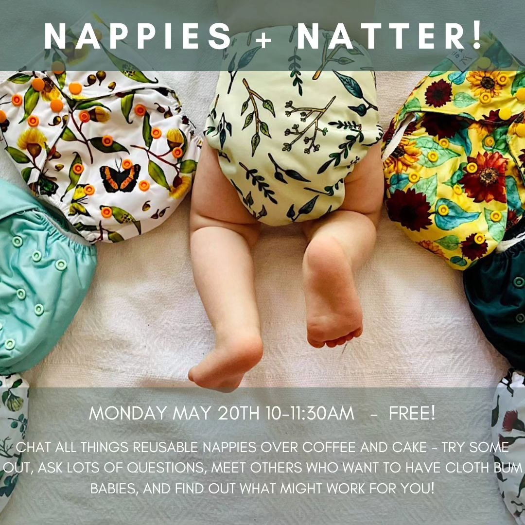 Really excited to host this informal get together in a few weeks time....

I was lucky enough to be gifted a bunch of hand-me-down reusable nappies, but I am yet to get to grips with how to use them. Seems like a no brainer to both save money long te