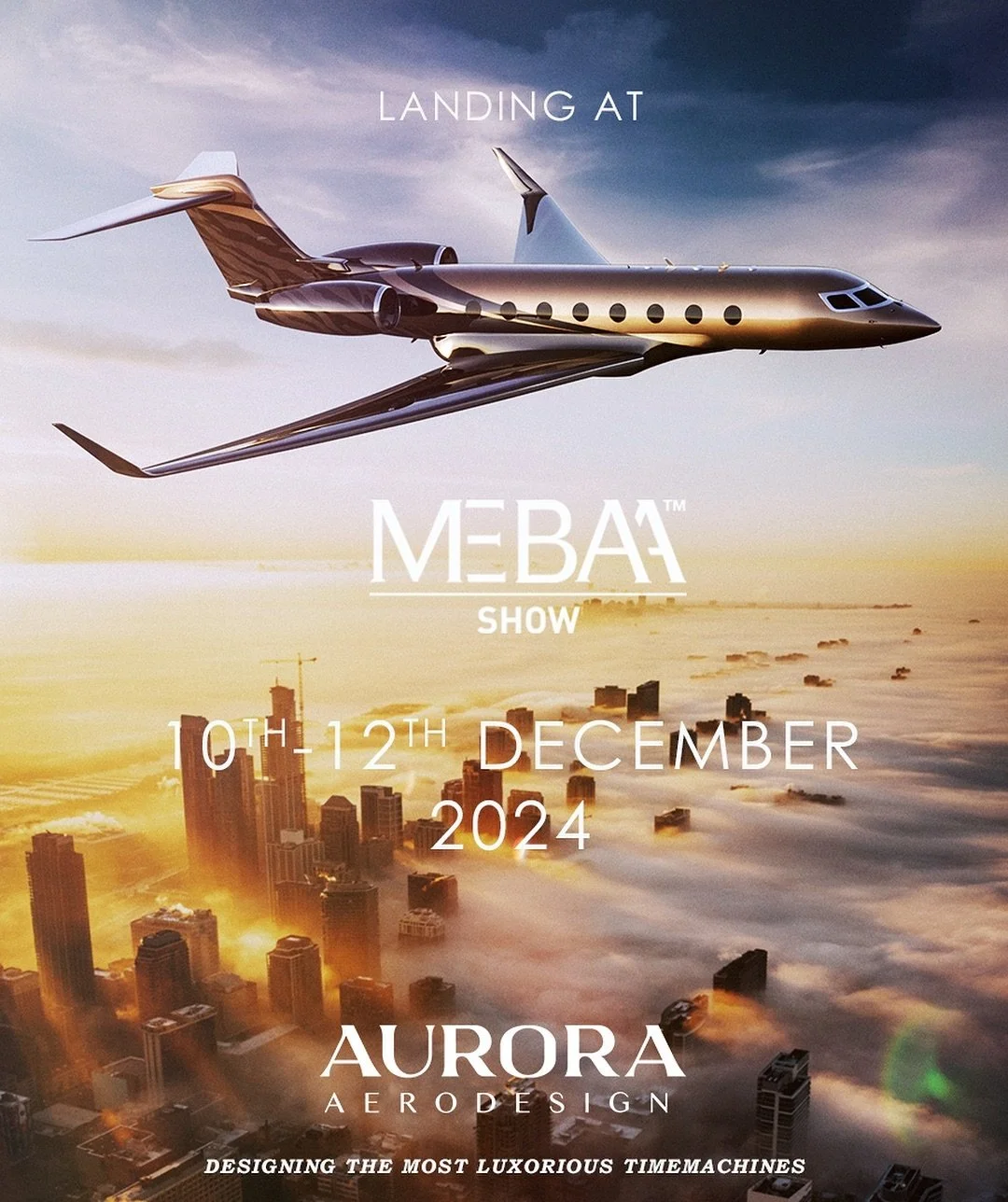Aurora Aero Design will participate at the 10th edition of the MEBAA Show in Dubai from December 10-12, 2024. 
A unique opportunity to bring European elegance and the essence of luxury to the thriving, vibrant atmosphere of the Middle East. Offering