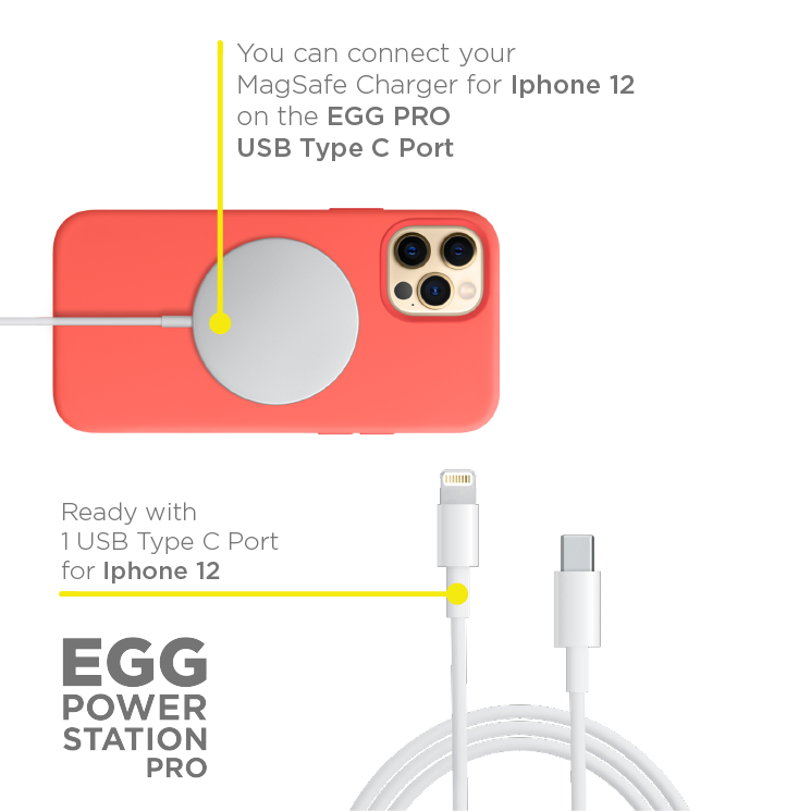 Farbe:Marble EGG ELECTRONICS PowerStation PRO Wireless Charging 1 USB-C Port Innovative Ladestation 4 USB Ports lädt bis zu 12 Eurostecker Typ-C 
