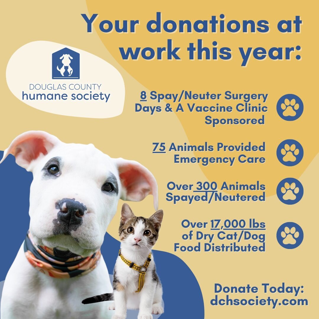 Your donations are making a real difference in the lives of pets and people in Douglas County, GA!~ THANK YOU!