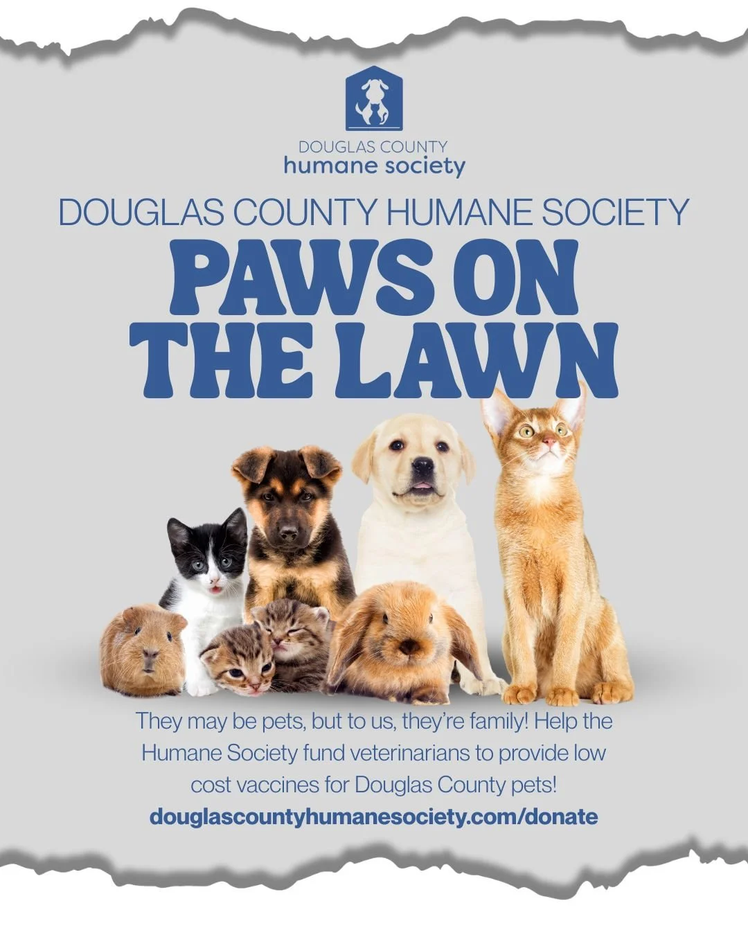 ⏰ Time is short! We need to raise funds to secure veterinarians for the upcoming vaccine clinic with Douglas County Animal Services at Paws on the Lawn, Sept. 20. Please give what you can&mdash;together we&rsquo;ll protect pets and families! 
🐾https