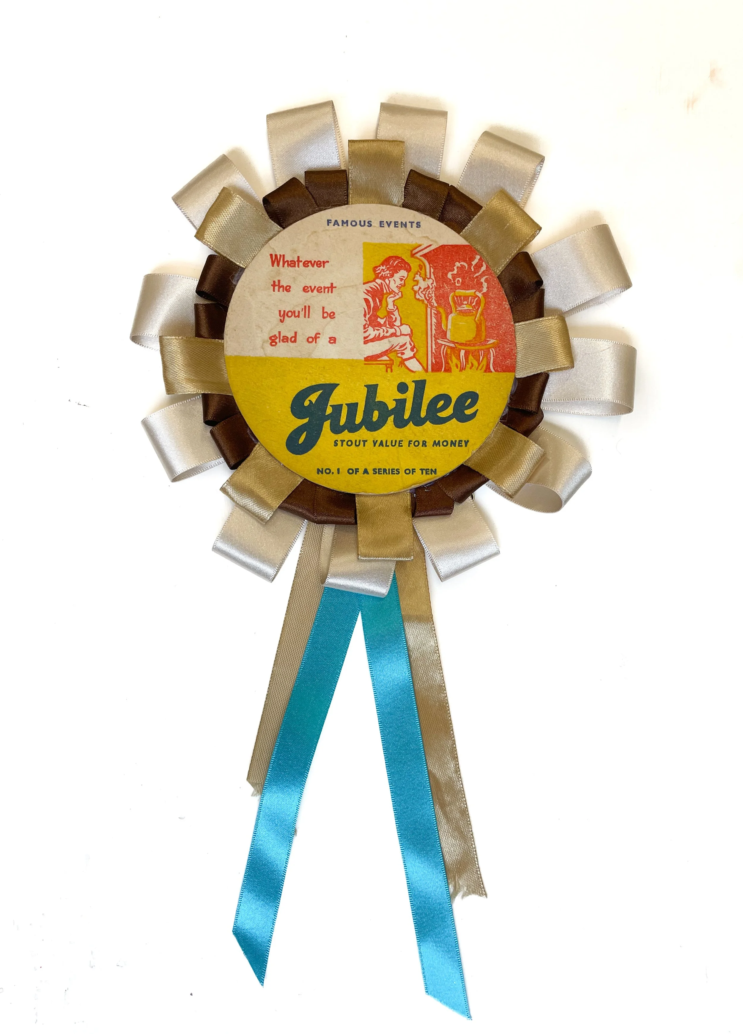 VINTAGE BEER MAT ROSETTE - JUBILEE STOUT