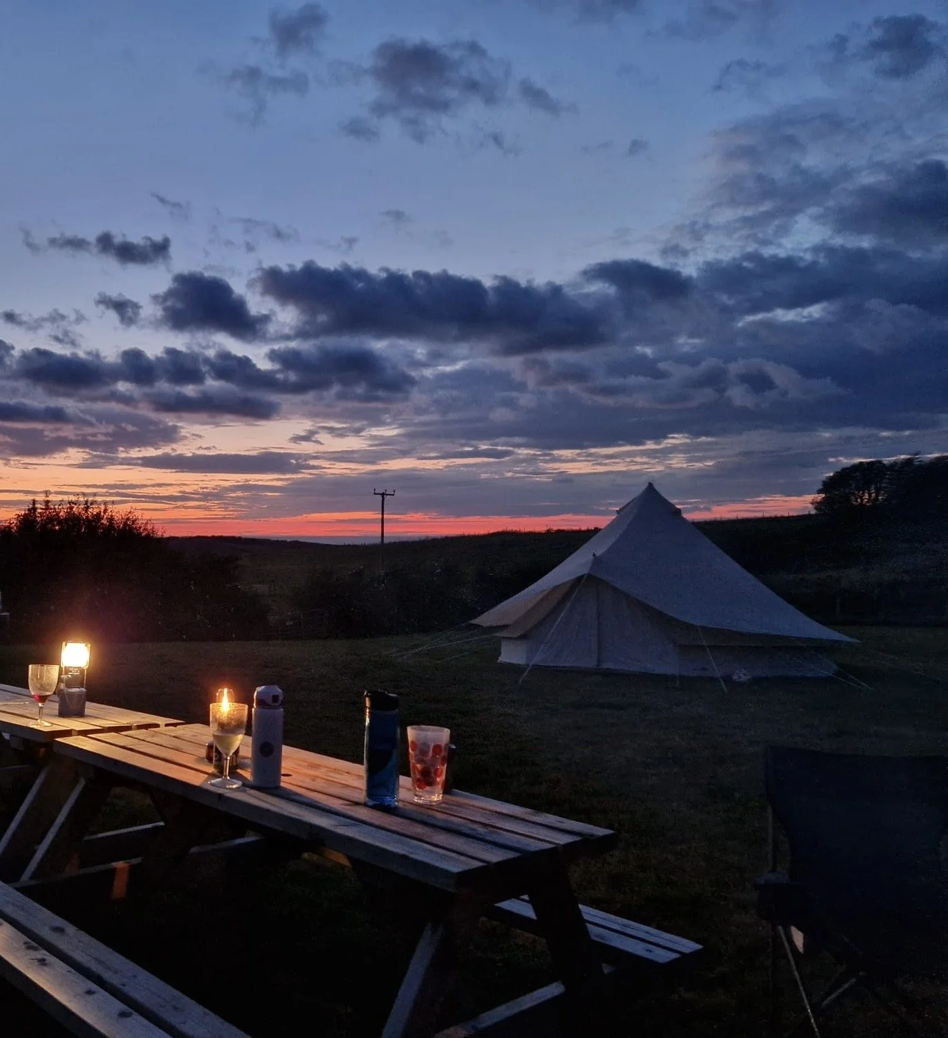 camping bell tent camping dark skies north devon