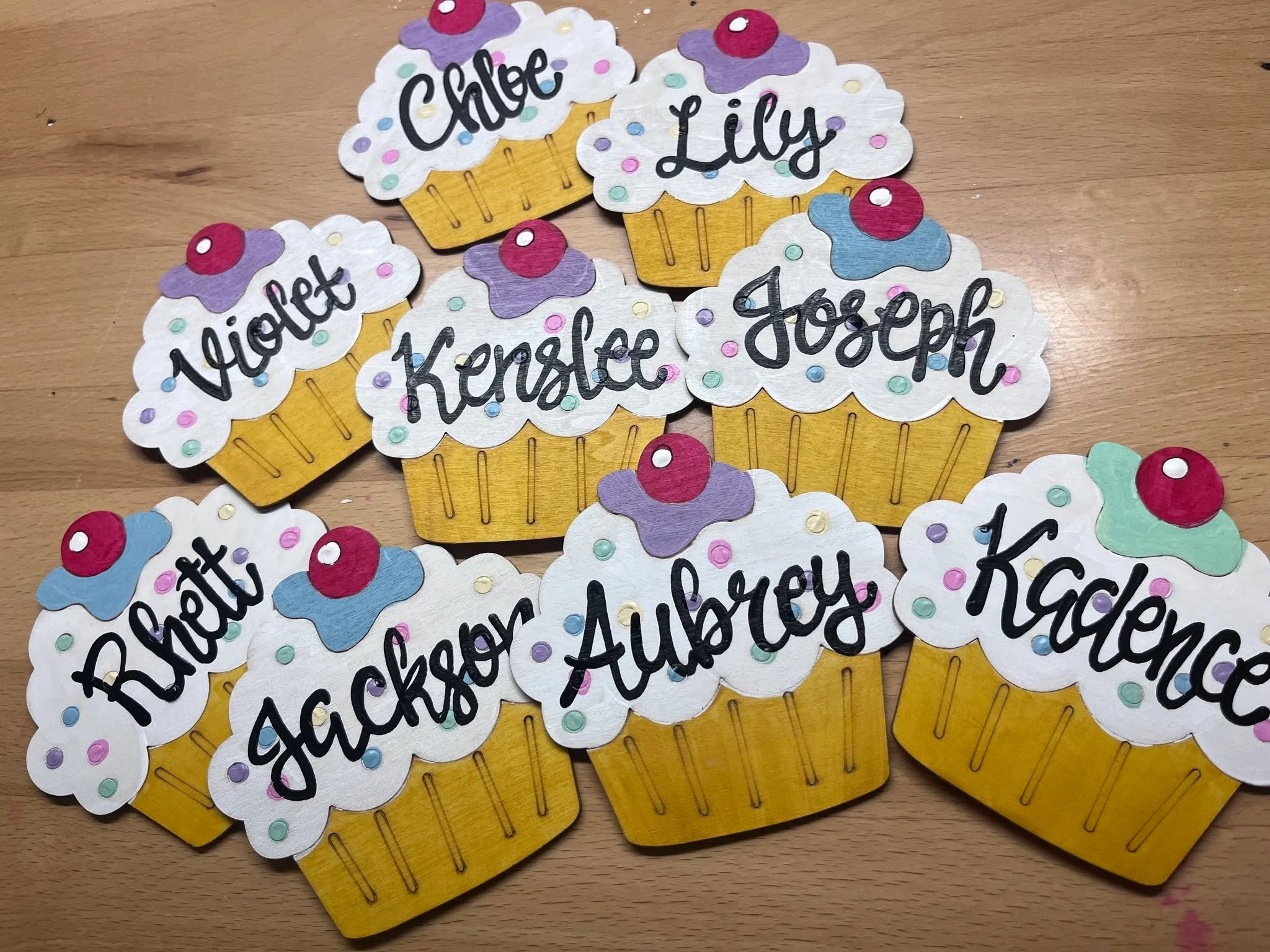 So these turned out super cute! When you make a gift in memory of a loved one during their birthday month, their name will be lovingly added to our Happy Heavenly Birthday banner in our office and the parents and families will also receive one of the