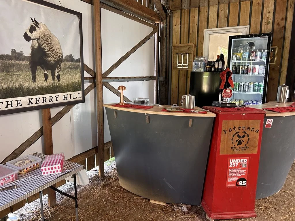 The bar set up in the barn for The Kerry Hill