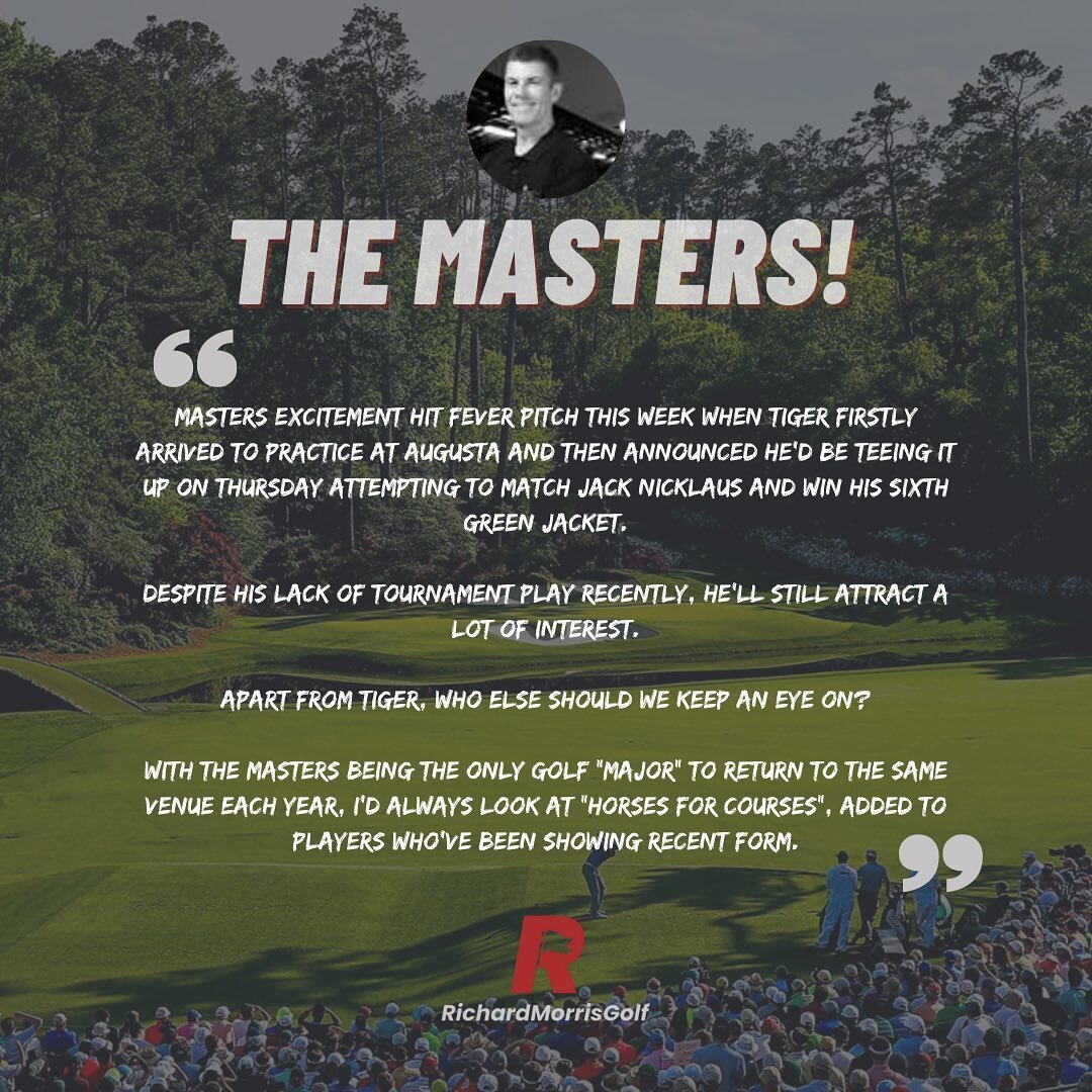 The Masters is here! 

Who else cannot wait? 

#golf #themasters