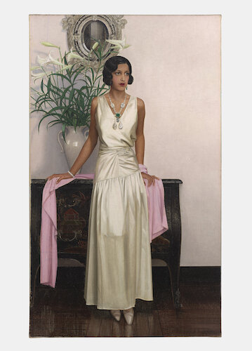 Maharani of Indore, evening dress, Bernard Boutet de Monvel, 1933-1934