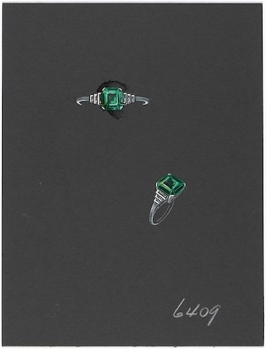 Drawing of a ring (ca. 1940) Van Cleef &amp; Arpels Jewelry Culture Fonds