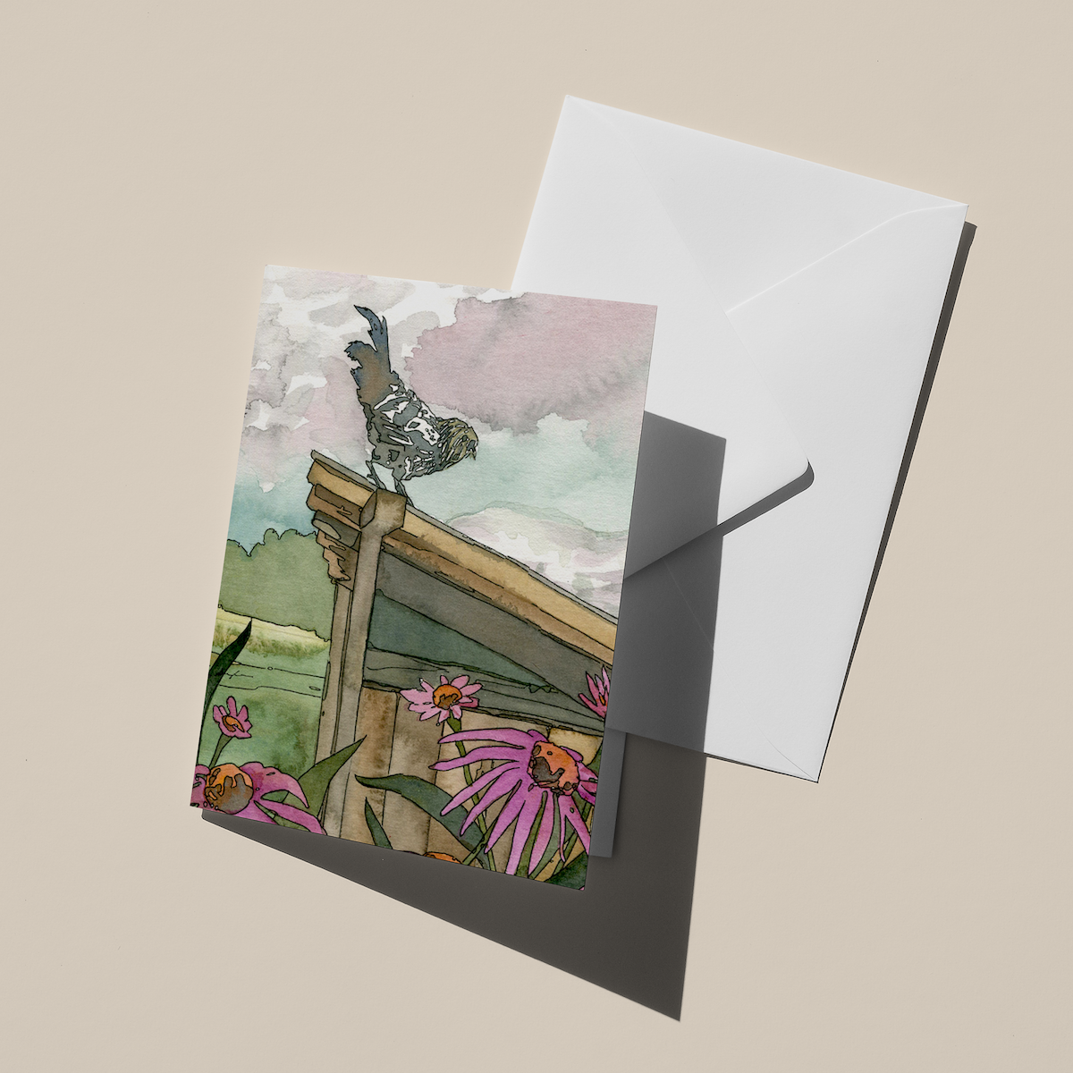 Above the coop watercolor artist greeting card by andrea durfee wholesale.png