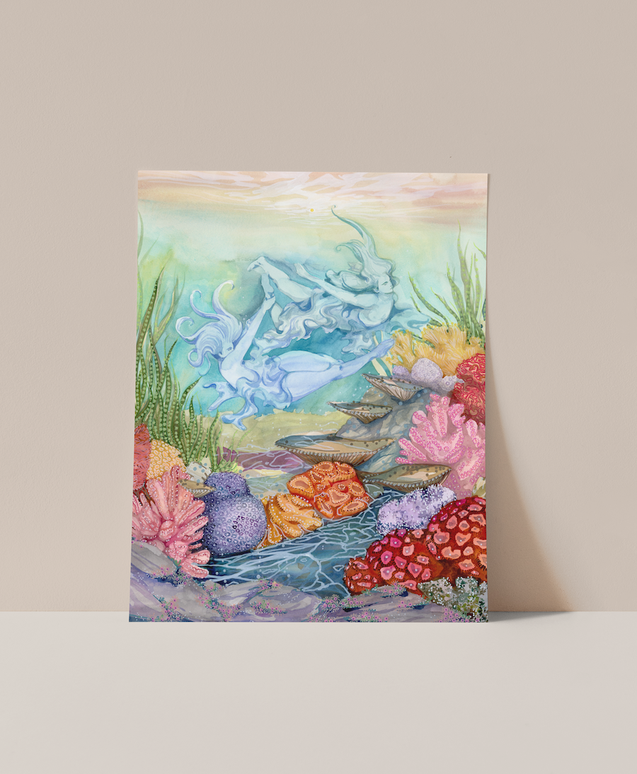 currents watercolor reefscape underwater goddess fine art print by andrea durfee wholesale.png