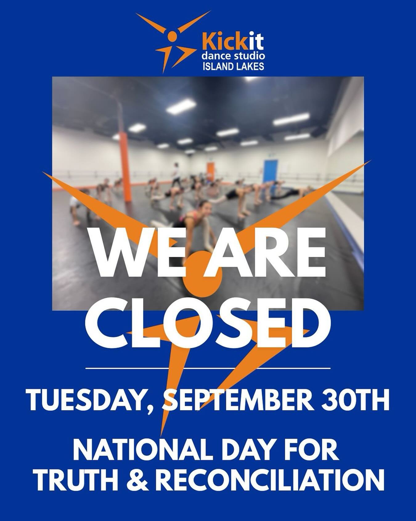 🧡 Closed September 30th &ndash; National Day for Truth and Reconciliation 🧡

Our studio will be closed on September 30th in recognition of the National Day for Truth and Reconciliation and Orange Shirt Day. We encourage our dancers, families, and c
