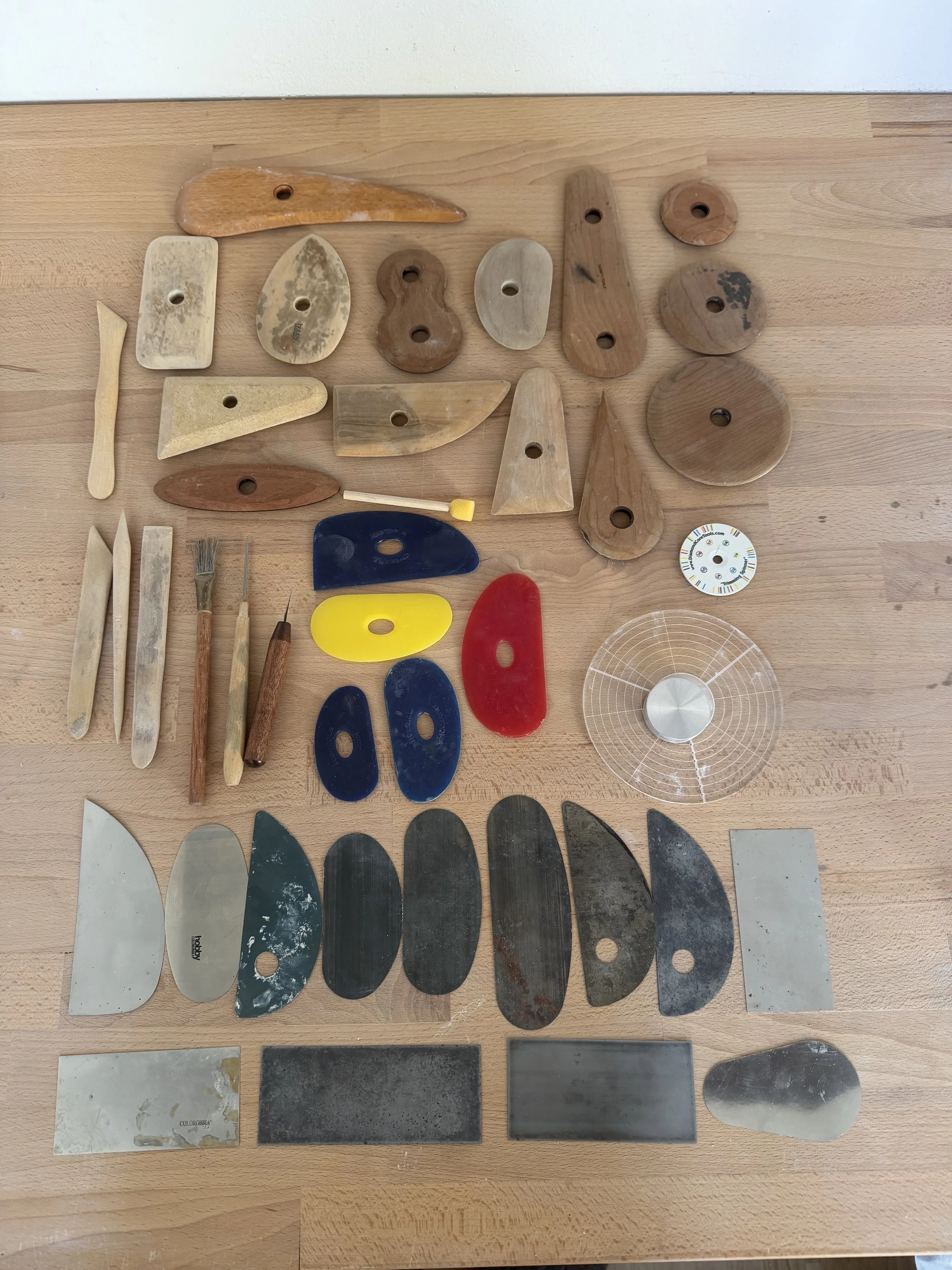 #8: wedges. Metal, plastic, wood.