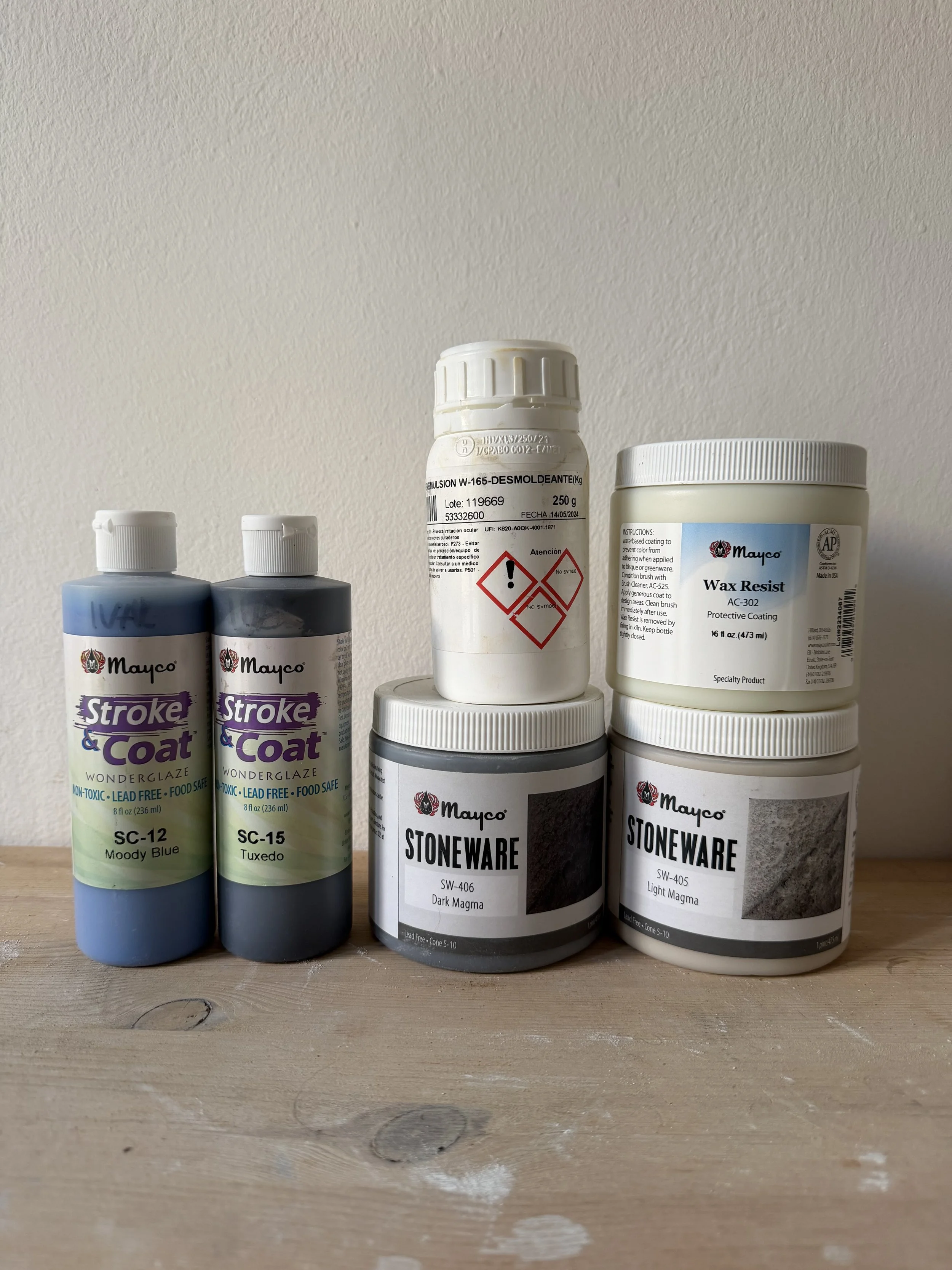 #13: underglazes, magma glazes, mold release, and wax resist