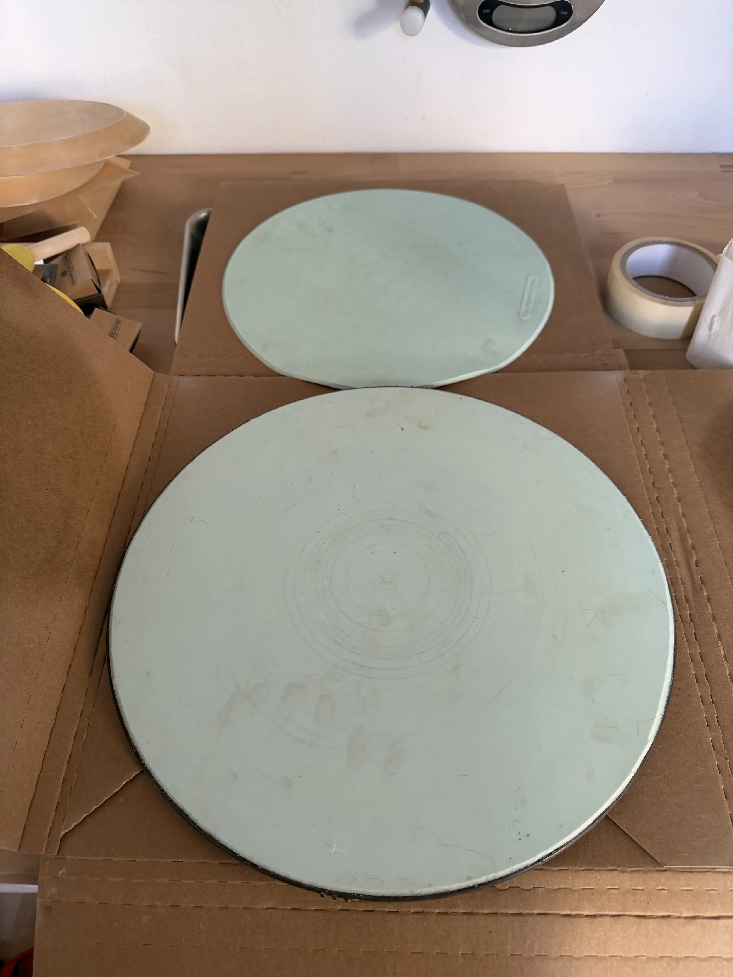 Stick pads, one with batpins and one for directly on top of the wheel.