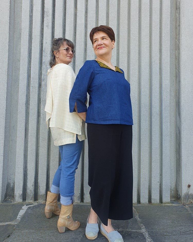 DORTE tunic & CENTREFOLD shirt