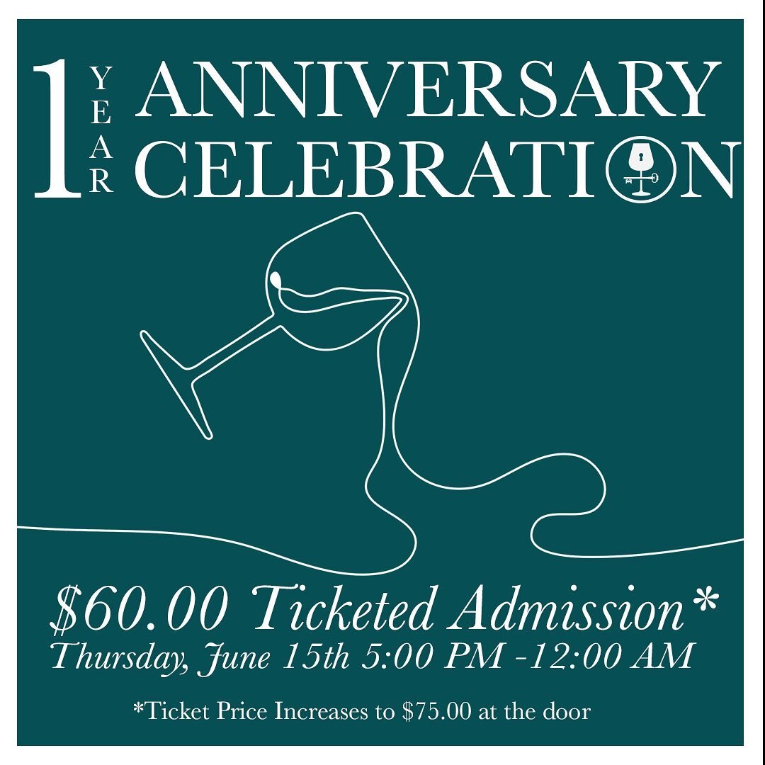 IT&rsquo;S OUR WINE YEAR ANNIVERSARY 🍷
Join us for an exciting celebration to honor this giant milestone! To purchase tickets click the link in our bio and be sure to tell your friends. CHEERS TO 1 YEAR! 🍷🥂✨1️⃣

Online Tickets Will Include: 
🍷Lim