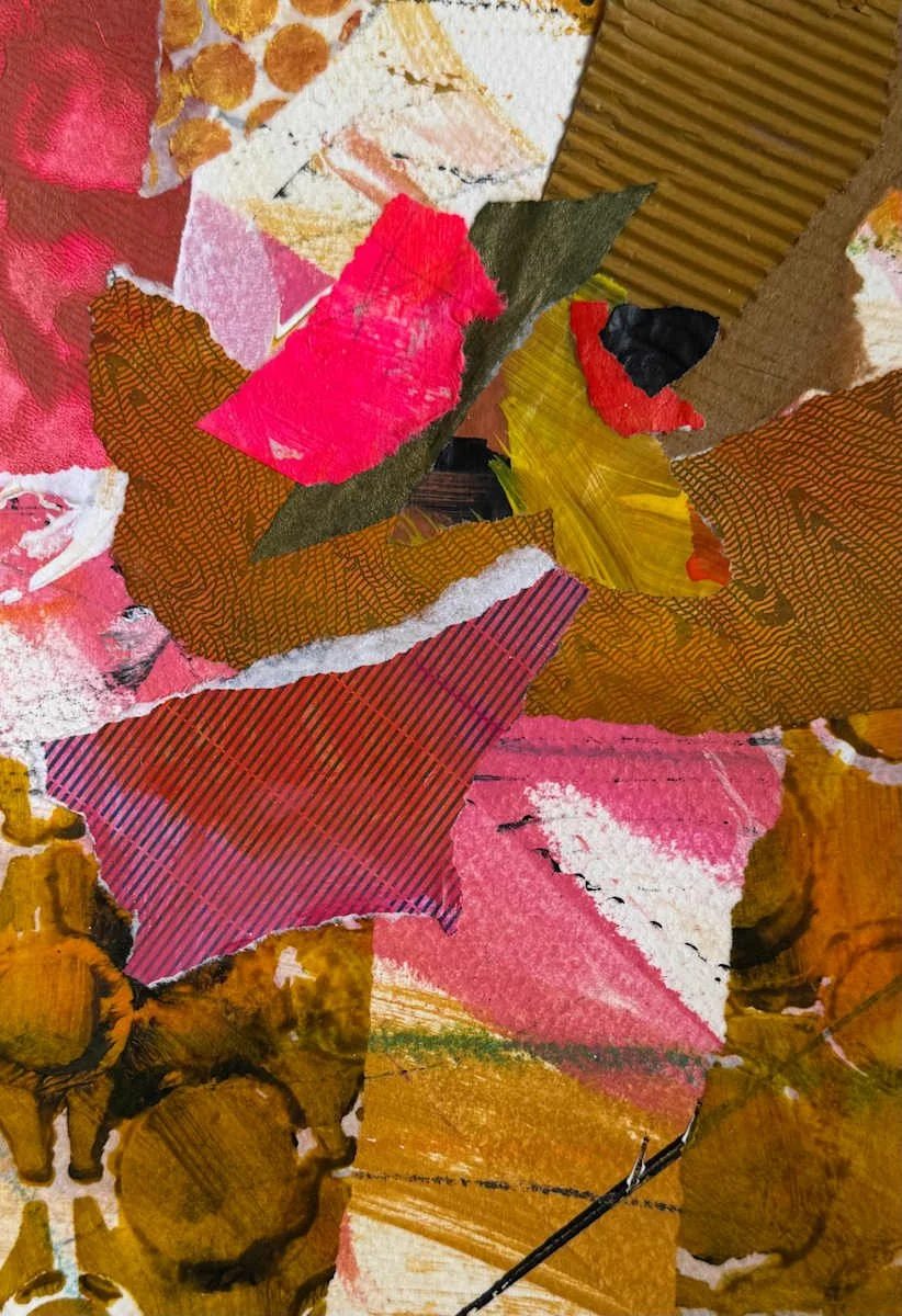 Desert Awakening 8.5"x5.5" Acrylic Collage on Paper $180