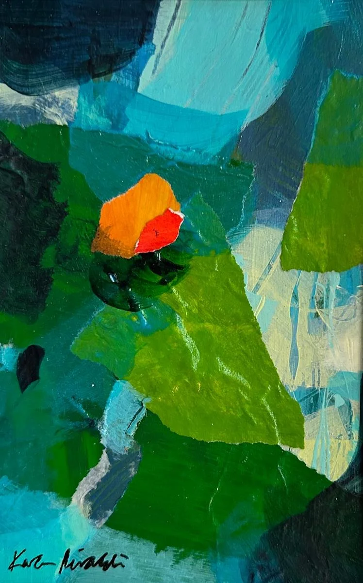 Calming Waters 8.5"x5.5" Acrylic Collage on Paper $180