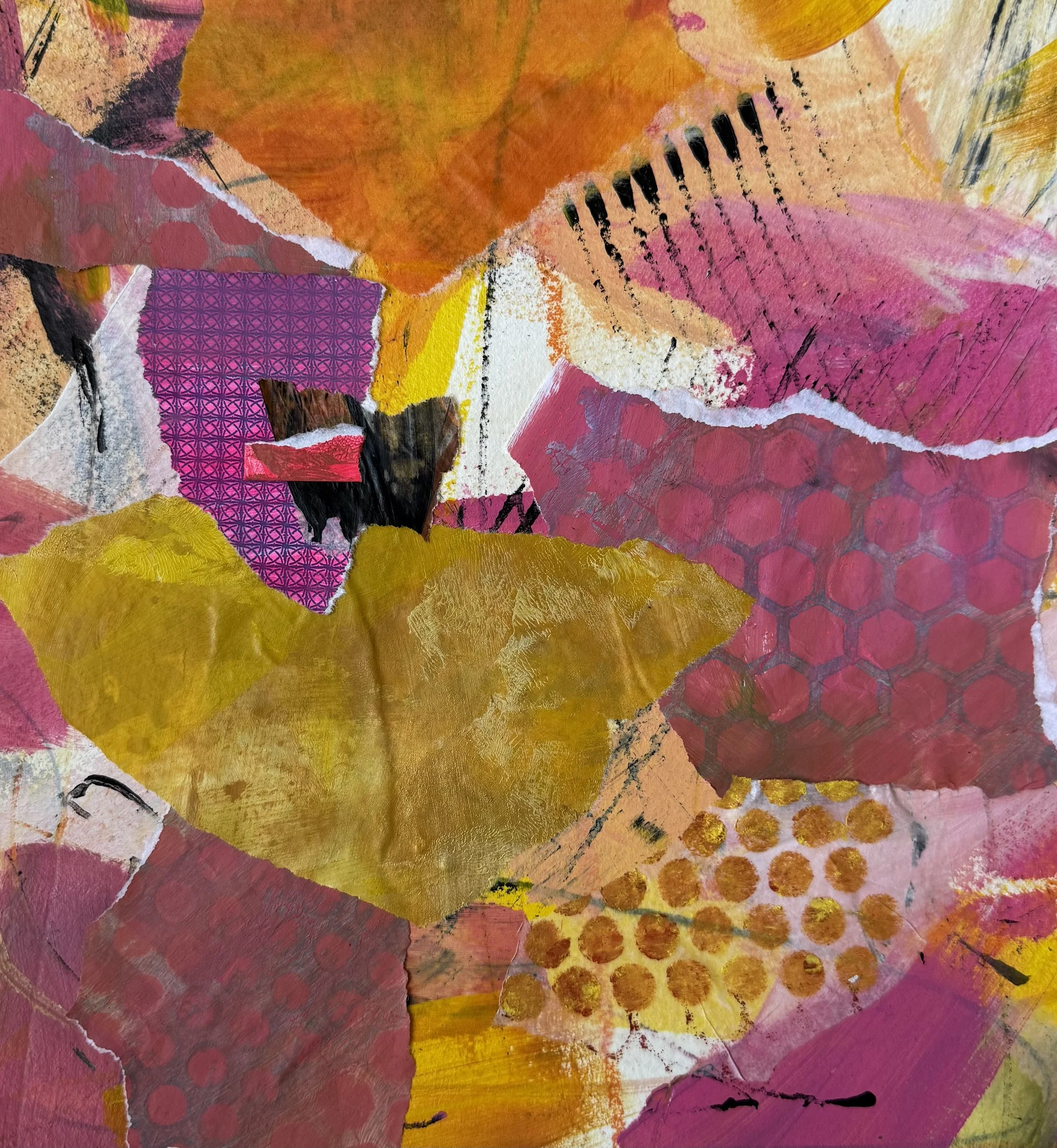 Light Connections 9"x 9" Acrylic Collage on Paper $200