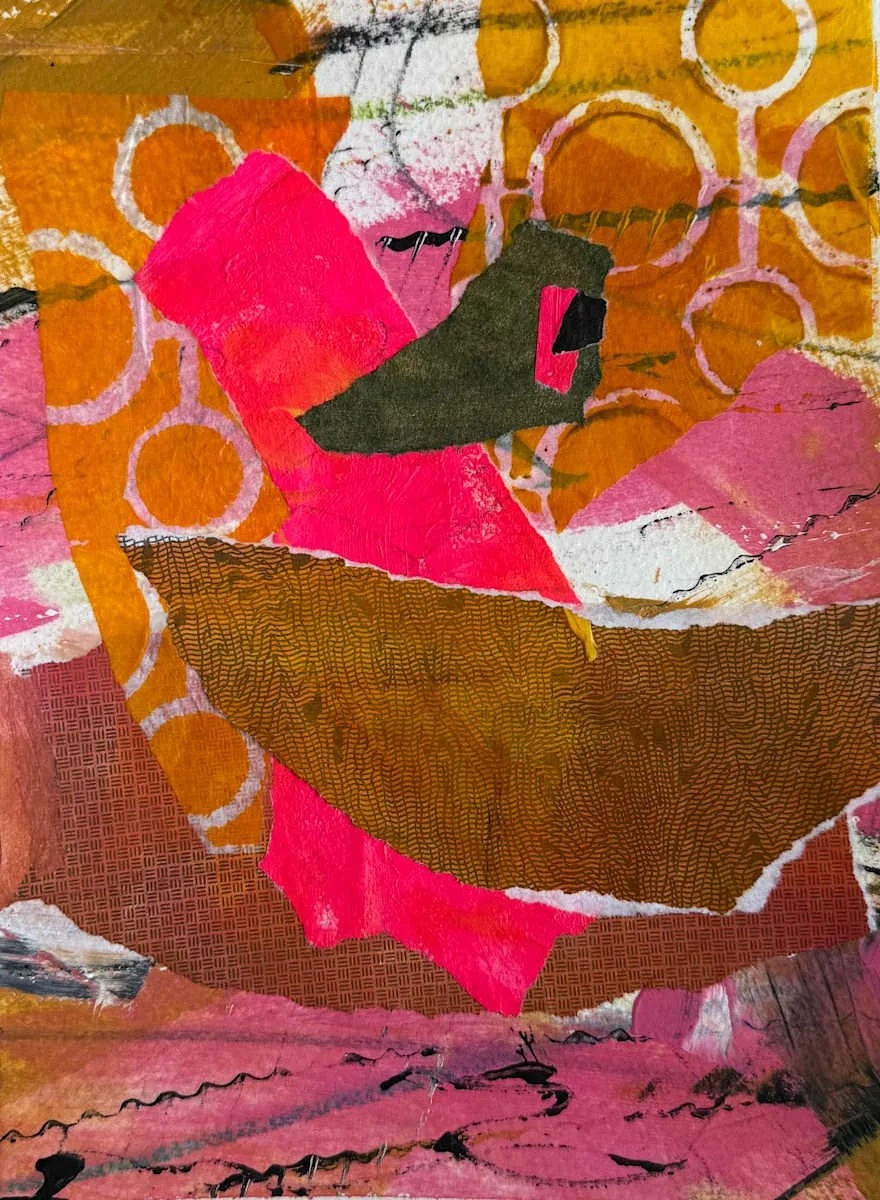 Desert Spice 8.5"x5.5" Acrylic Collage on Paper $180