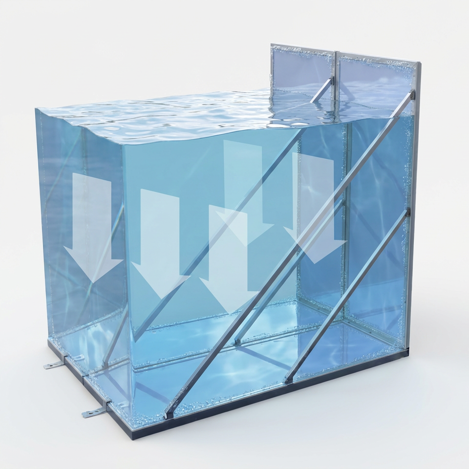 BlueFIN™ flood walls are ballasted by water