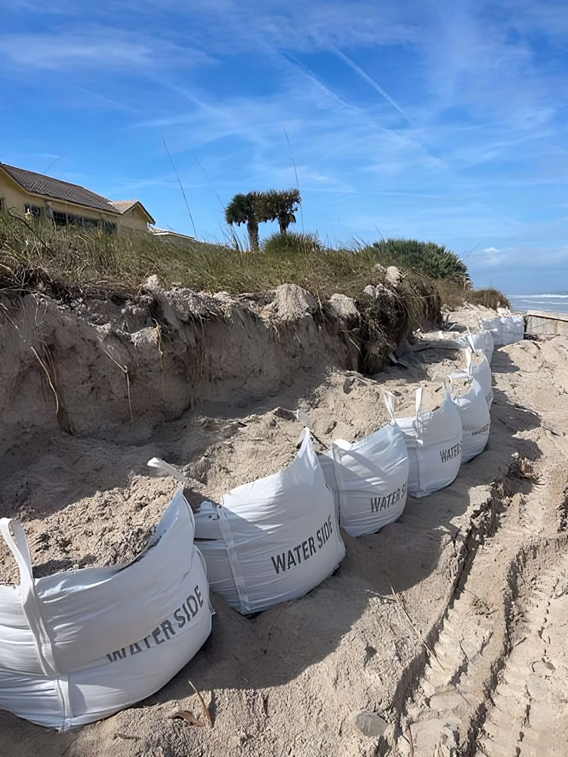oceanfront flood bag barriers